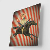 Horloge Carrée vintage circus acrobat & horclock (Angle)