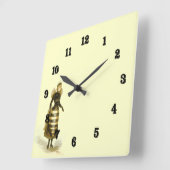 Horloge Carrée Vintage dame d'abeilles (Angle)