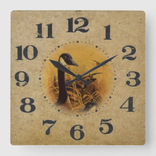 Horloge Carrée Vintage Duck season