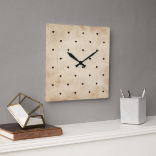 Horloge Carrée Vintage en détresse