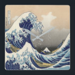 Horloge Carrée vintage japanese ukiyo e the great water<br><div class="desc">vintage japonais ukiyo e art la grande vague d'accessoires de maison. japonais ukiyo e décoration maison.</div>