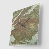 Horloge Carrée Vintage Map of Brooklyn (Angle)