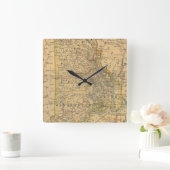 Horloge Carrée Vintage Map of Rhode Island (Maison)