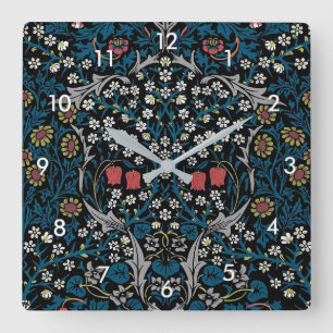 Horloge Carrée Vintage modèle floral, William Morris