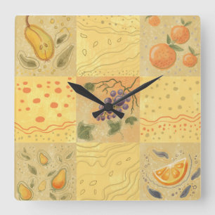 Horloge Carrée vintage motif fruit