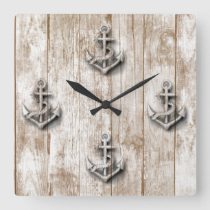 Horloge Carrée Vintage nautical classy