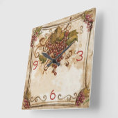 Horloge Carrée Vintage old graphe (Angle)