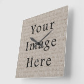 Horloge Carrée Vintage Pale Brown Tan Script Text (Angle)