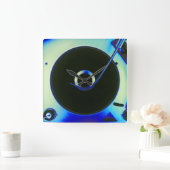 Horloge Carrée Vintage Retro Vinyl Record (Maison)
