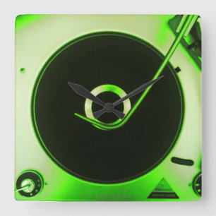 Horloge Carrée Vintage Retro Vinyl Record