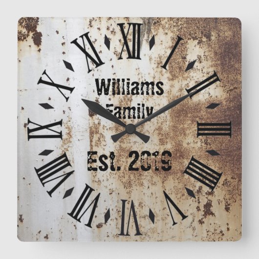 Horloge Carrée Vintage Rustic Shabby (Recto)