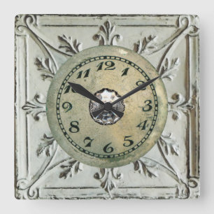 Horloge Carrée Vintage Steampunk Metal Junk