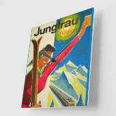 Horloge Carrée Vintage Swiss Ski (Angle)