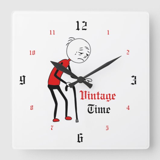 Horloge Carrée Vintage Time (Recto)