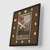 Horloge Carrée vintage+voyage+publicité (Angle)