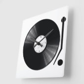 Horloge Carrée Vinyl Record Wall Clock (Angle)