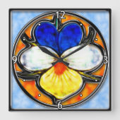 Horloge Carrée Viola en verre (Recto)