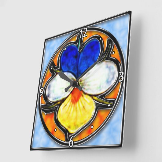 Horloge Carrée Viola en verre (Angle)