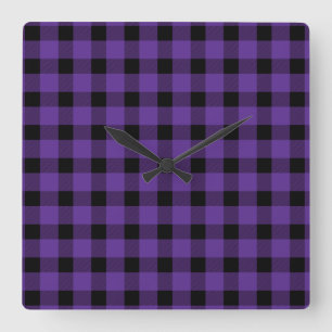 Horloge Carrée Violet Buffalo Country Lumberjack Plaid