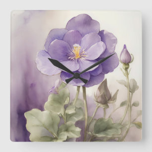 Horloge Carrée Violet Dreams