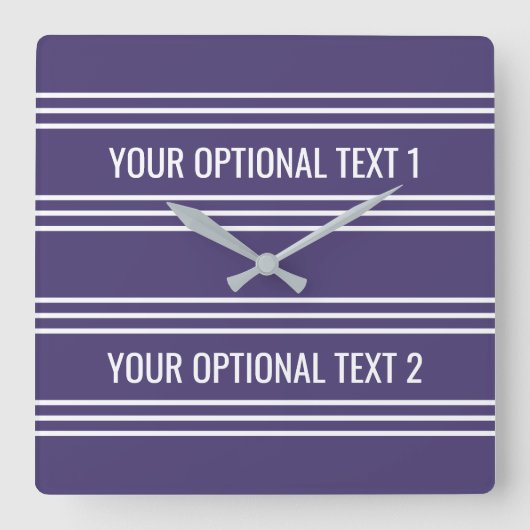 Horloge Carrée Violet Stripes custom wall clock (Recto)
