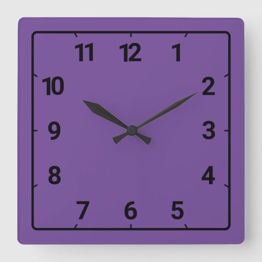 Horloge Carrée Violet violet (Recto)