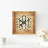 Horloge Carrée Violon ~ 3 Dimensional ~ Folk Art Box ~ (Maison)