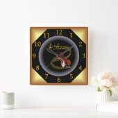 Horloge Carrée Violon ~ G clef ~ Musical Swirl ~ Spotlight ~* ~   (Maison)