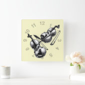Horloge Carrée Violons (Maison)
