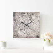 Horloge Carrée Virginia Map, 1612 (Maison)