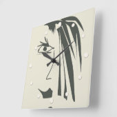 Horloge Carrée Visage abstrait, art. (Angle)