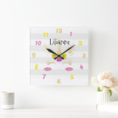 Horloge Carrée Visage Unicorne (Maison)