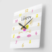 Horloge Carrée Visage Unicorne (Angle)