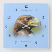 Horloge Carrée Vision d'un bel aigle d'or jeune (Recto)