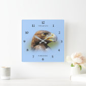 Horloge Carrée Vision d'un bel aigle d'or jeune (Maison)