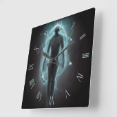 Horloge Carrée Visiteur d'une autre dimension (Angle)