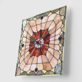 Horloge Carrée Vitrail Art Déco 2 (Angle)