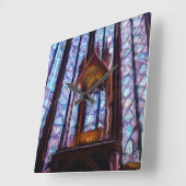 Horloge Carrée Vitrail de Sainte-Chapelle à Paris - Huile (Angle)