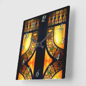 Horloge Carrée Vitrail victorien élégant (Angle)