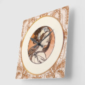 Horloge Carrée Vitre tendue par Alphonse Mucha (Angle)