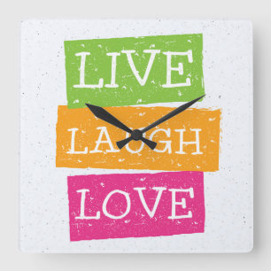 Horloge Carrée Vivent l'amour 2 de rire