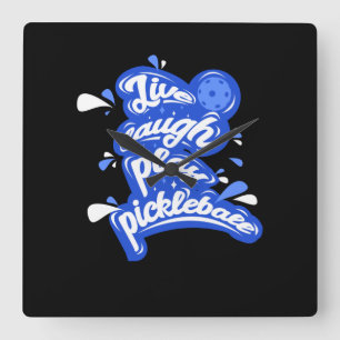 Horloge Carrée Vivez Riez Jouez Pickleball