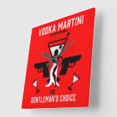 Horloge Carrée Vodka Martini Drink Gift (Angle)