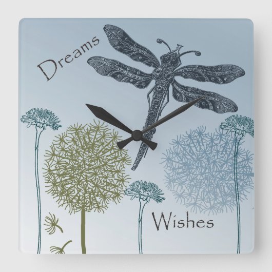 Horloge Carrée Voeux et rêves (Recto)