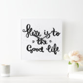 Horloge Carrée Voici À La Bonne Vie (Maison)