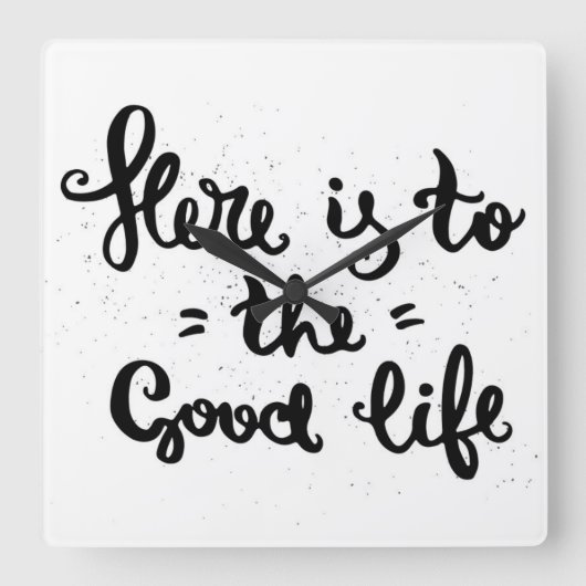 Horloge Carrée Voici À La Bonne Vie (Recto)