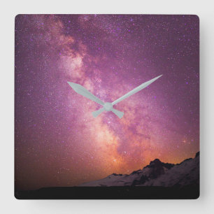 Horloge Carrée Voie Lactée Au-dessus de l'épaule du Mont Rainie