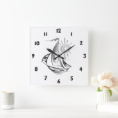 Horloge Carrée Voile de jour (Maison)
