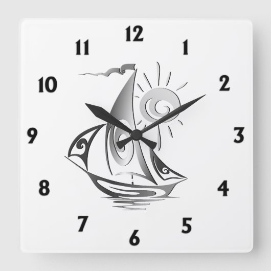 Horloge Carrée Voile de jour (Recto)