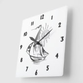 Horloge Carrée Voile de jour (Angle)